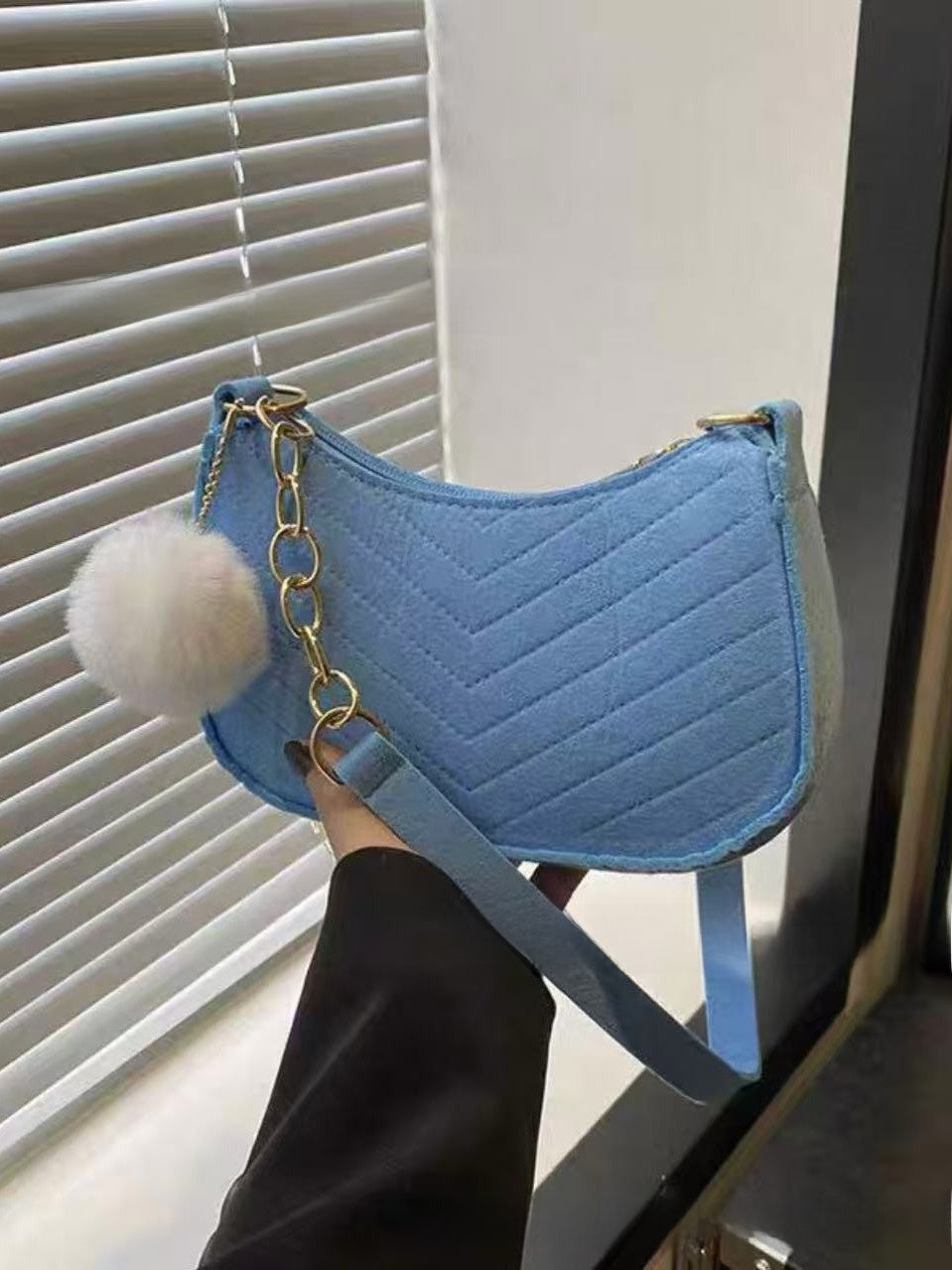 Felt Shoulder Bag for Women Casual Crossbody Purse
