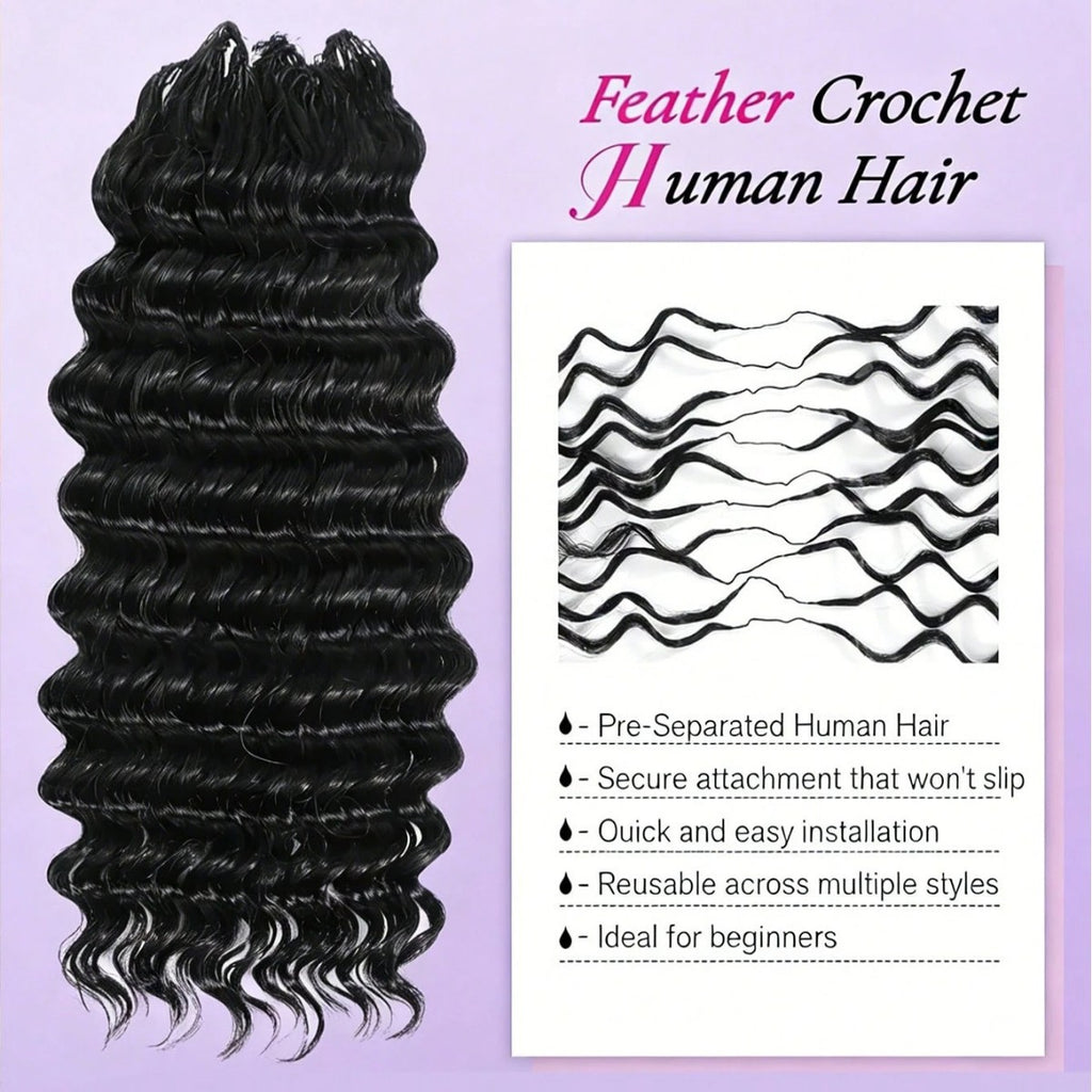 Feather Crochet Human Hair Braiding Extensions