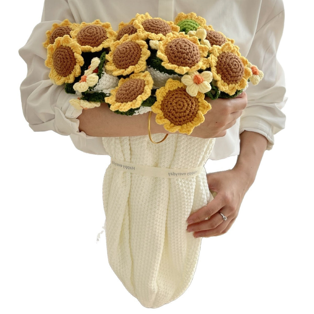 Handmade Floral Crochet Blanket with Decorative Flowers