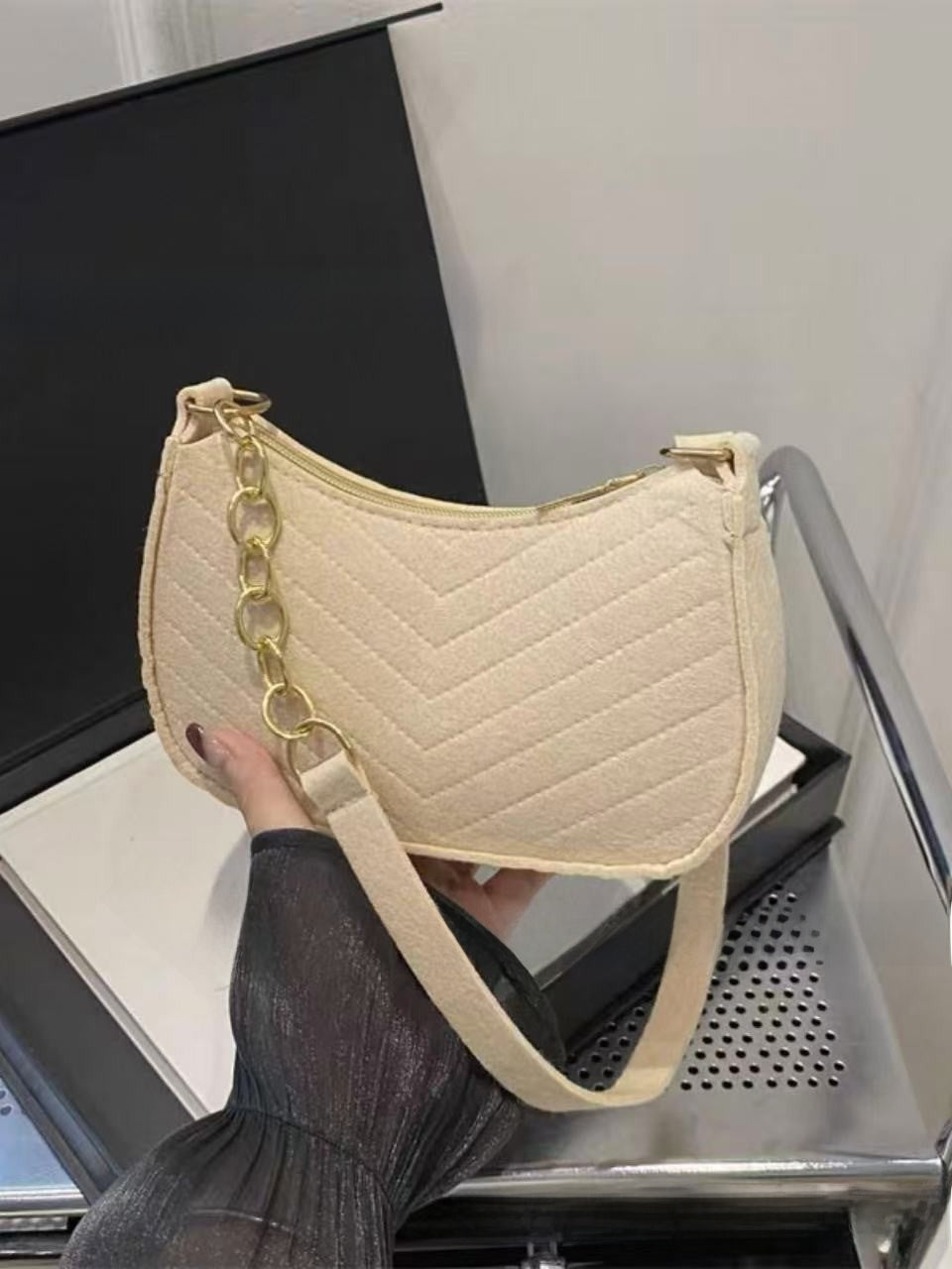 Felt Shoulder Bag for Women Casual Crossbody Purse