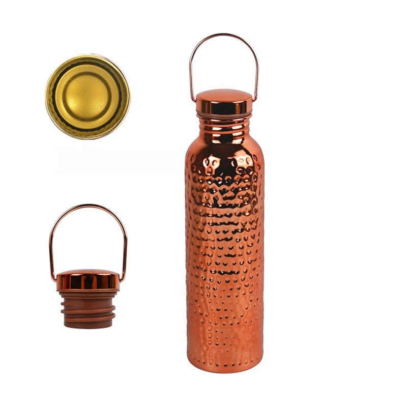 Engraved copper water bottle