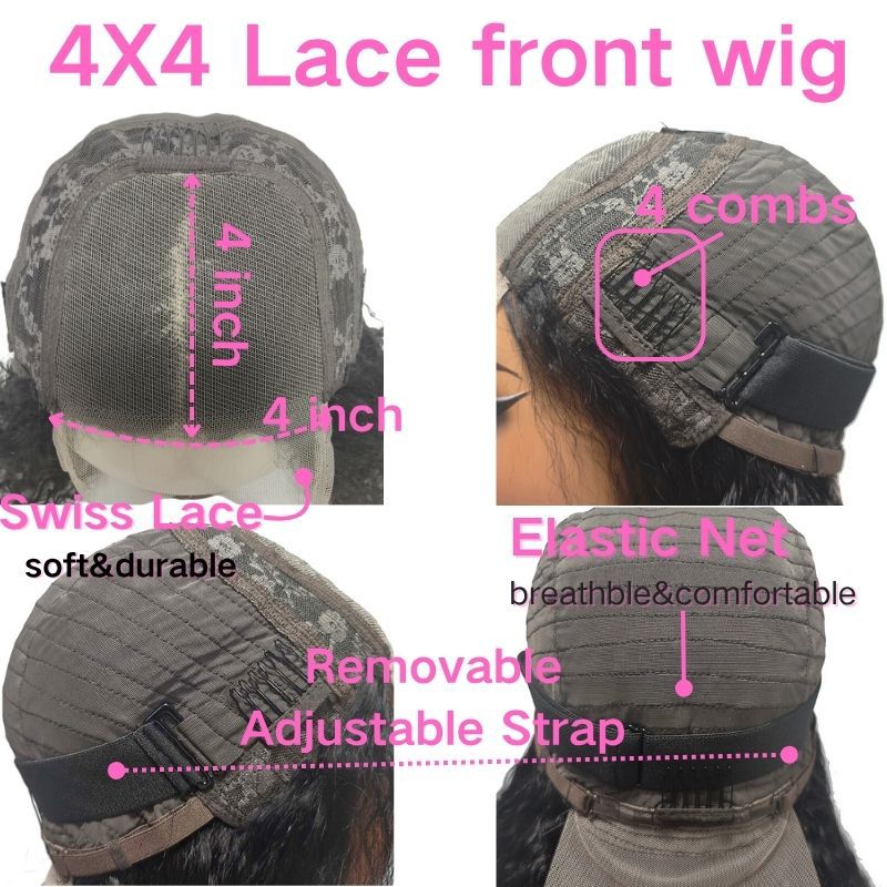 100% Real Human Hair Highlight Bob Wig