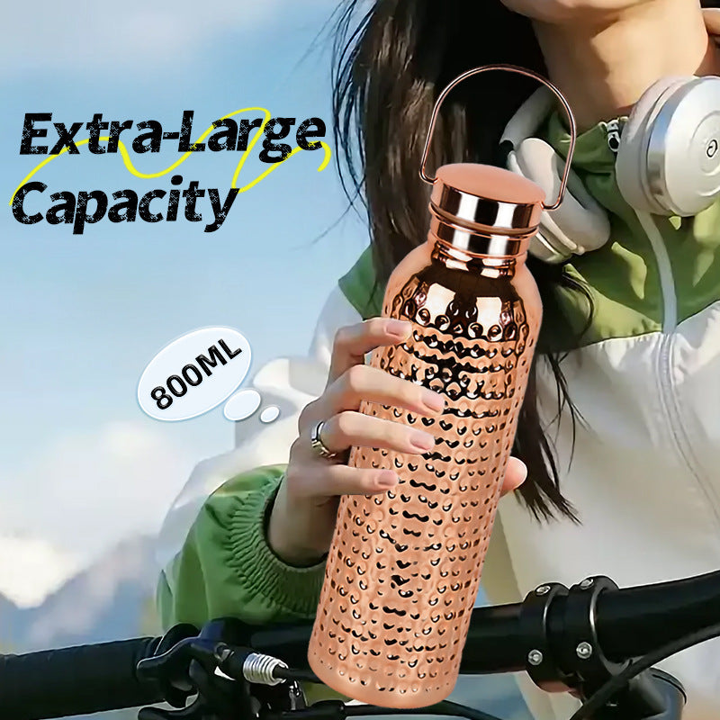 Engraved copper water bottle