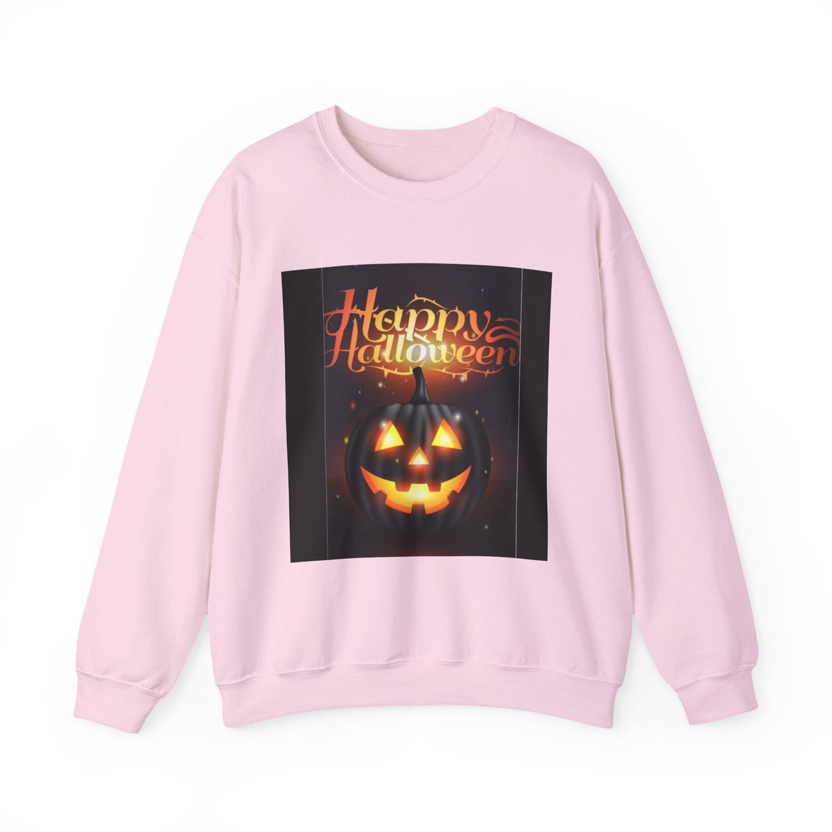 Halloween Jack-O'-Lantern Crewneck Sweatshirt — "Happy Halloween" Pumpkin Graphic