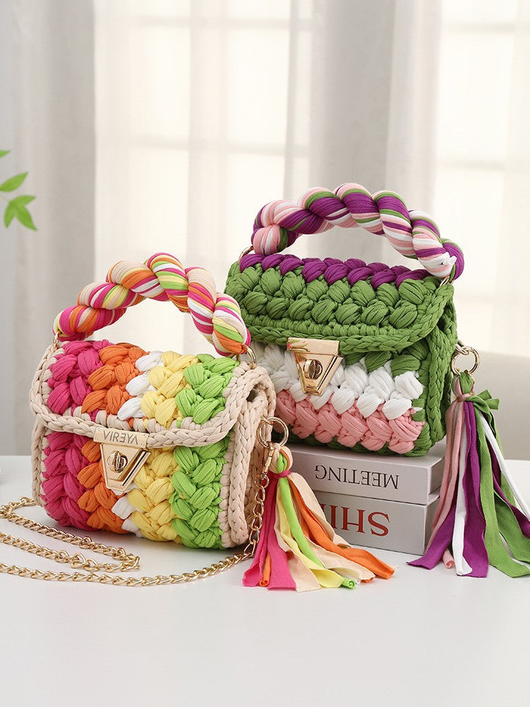 Adjustable Chain Crochet Crossbody Bag