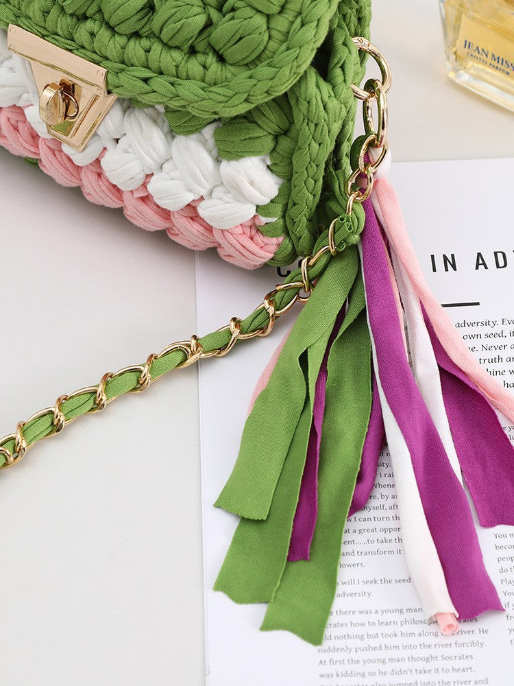Adjustable Chain Crochet Crossbody Bag