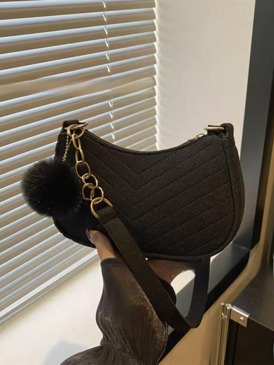 Felt Shoulder Bag for Women Casual Crossbody Purse