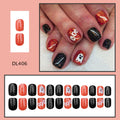 Detachable Press On Nails with Glitter Design