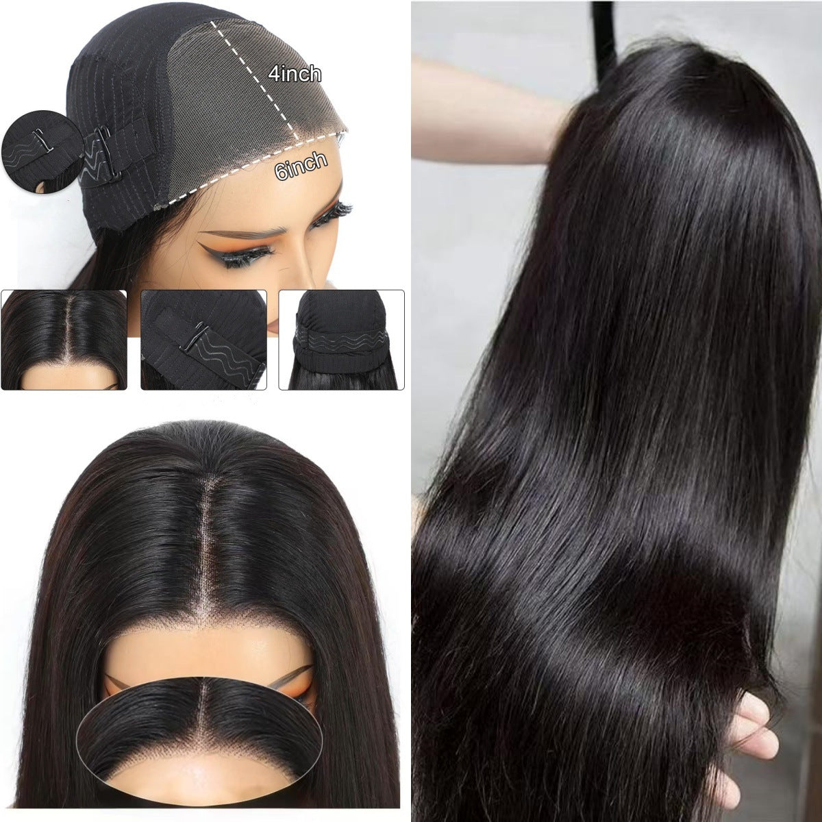 Long Straight Human Hair Wig