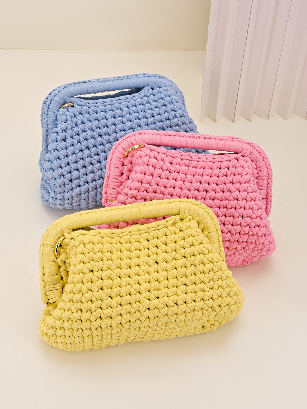 Crochet Fabric Clutch Bag