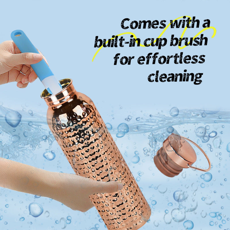 Engraved copper water bottle