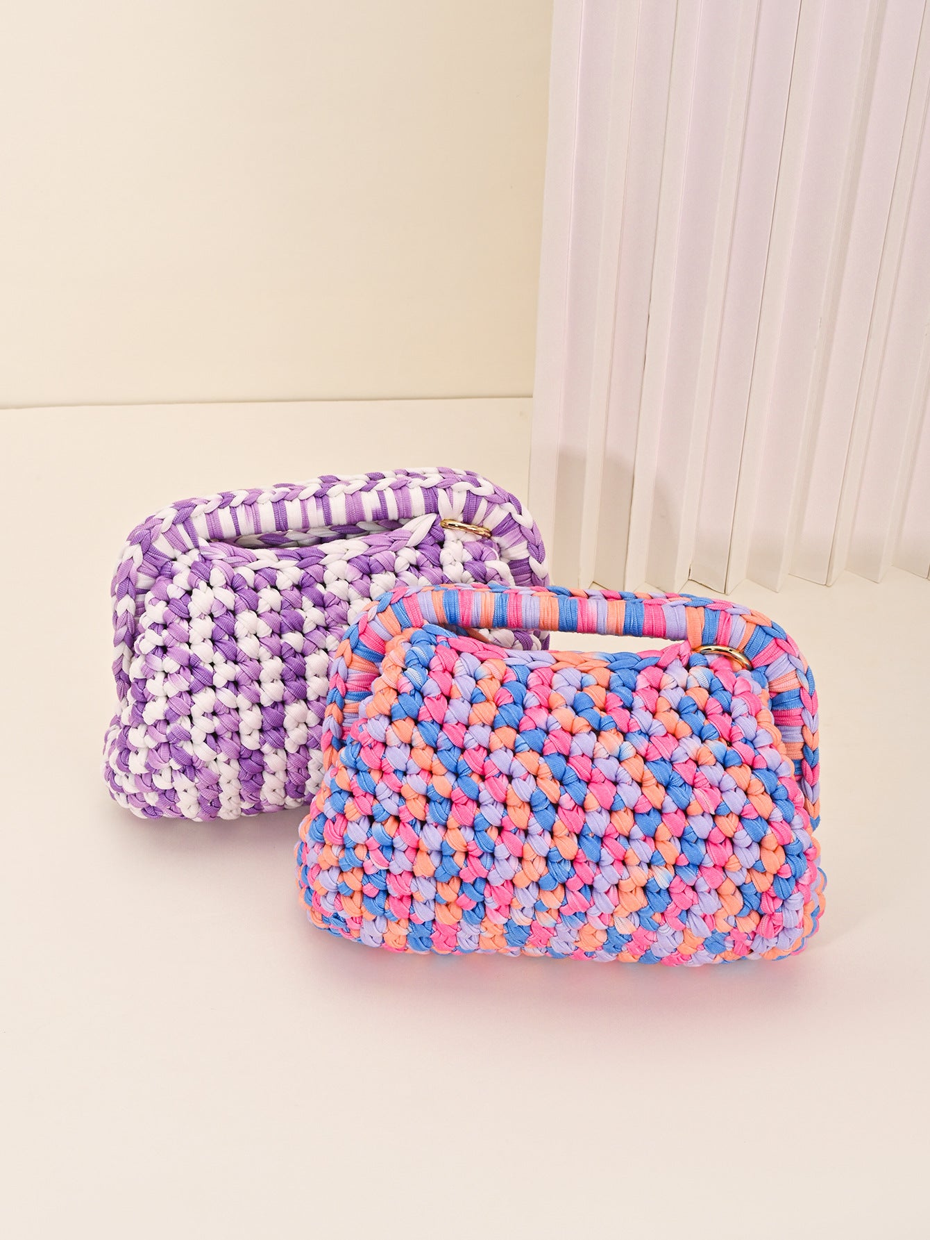 Crochet Fabric Clutch Bag