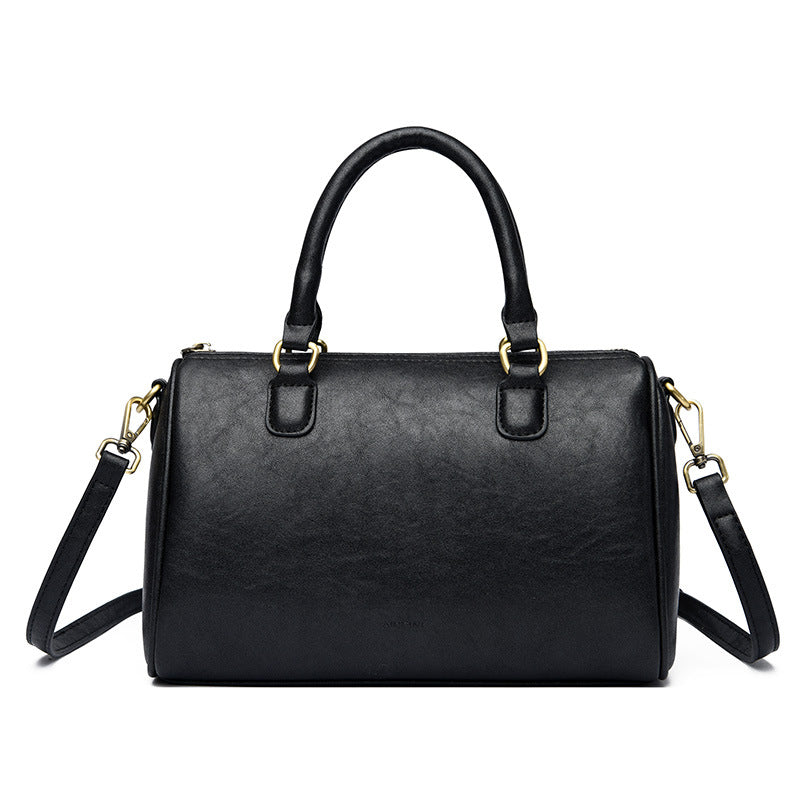 Women's Single Shoulder Bag Retro Cylindrical Purse