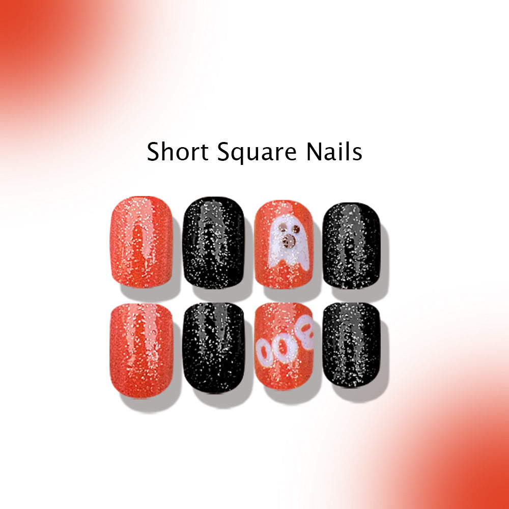 Detachable Press On Nails with Glitter Design
