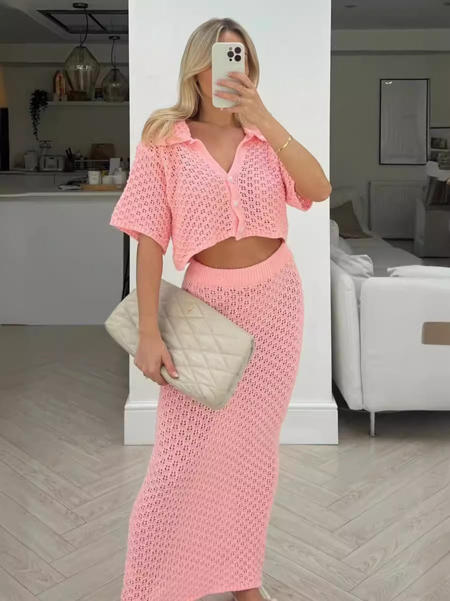 Womens Crochet Knit Bodycon Dress