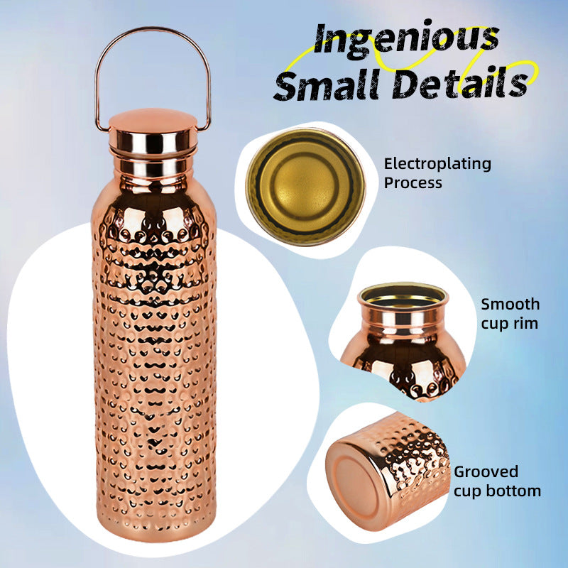 Engraved copper water bottle