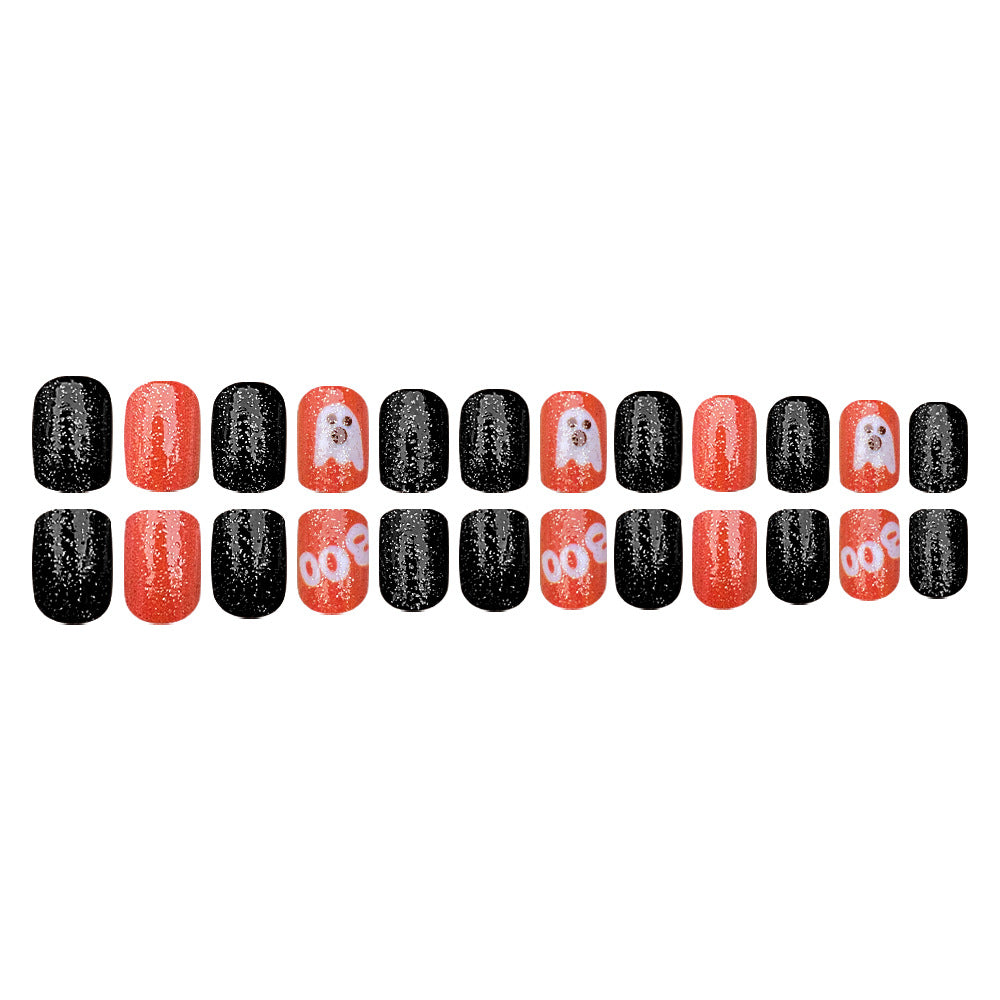 Detachable Press On Nails with Glitter Design