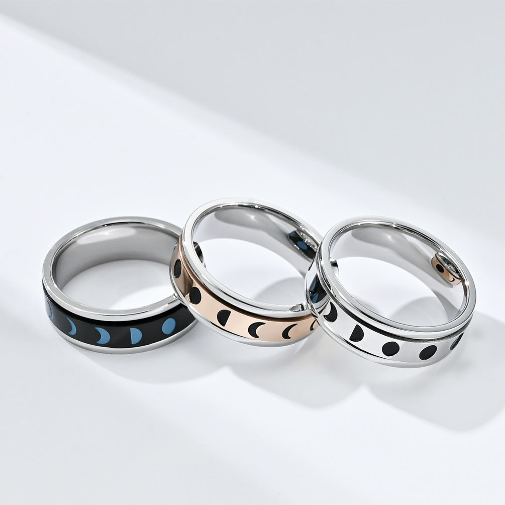 Anxiety-Relieving Rotating Solar Eclipse Ring