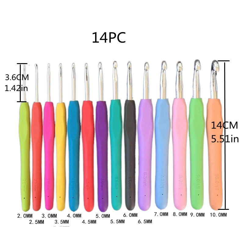 Complete Crochet Hook Set with Soft Grip Handles