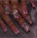 Pink Glitter French Tip