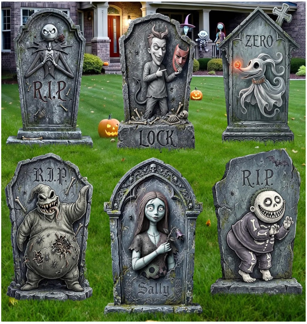17 Inch Halloween Tombstones Outdoor Yard signs Graveyard Decorations