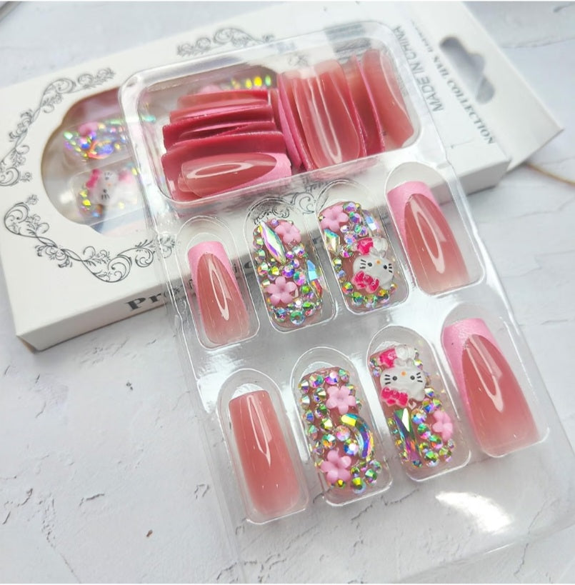 Pink Glitter French Tip