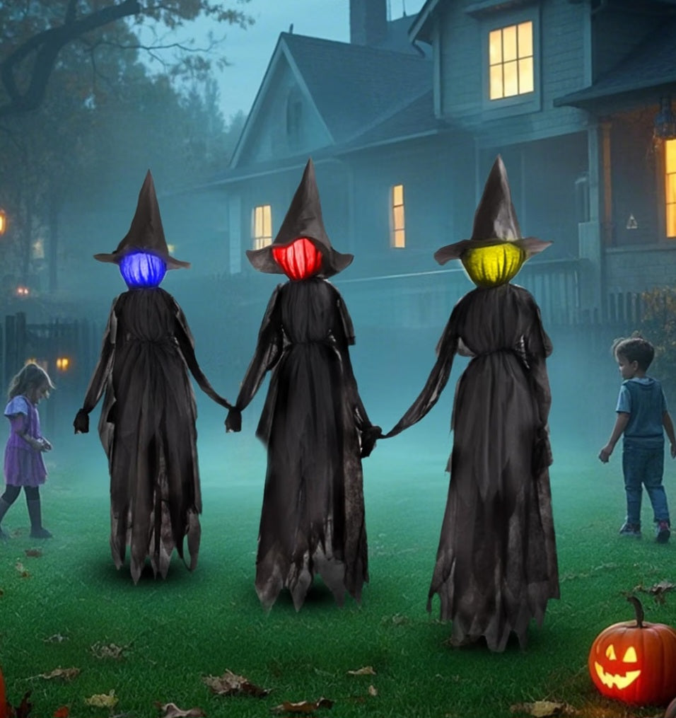 DR.DUDU 6 FT Witch Halloween Decorations Outdoor Yard Decor, Set of 3