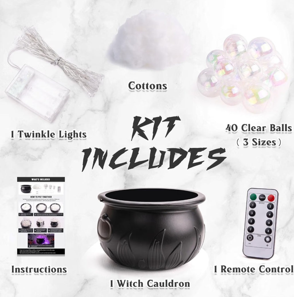 Halloween Decorations Indoor - DIY Bubbling Cauldron Set for Home Decor