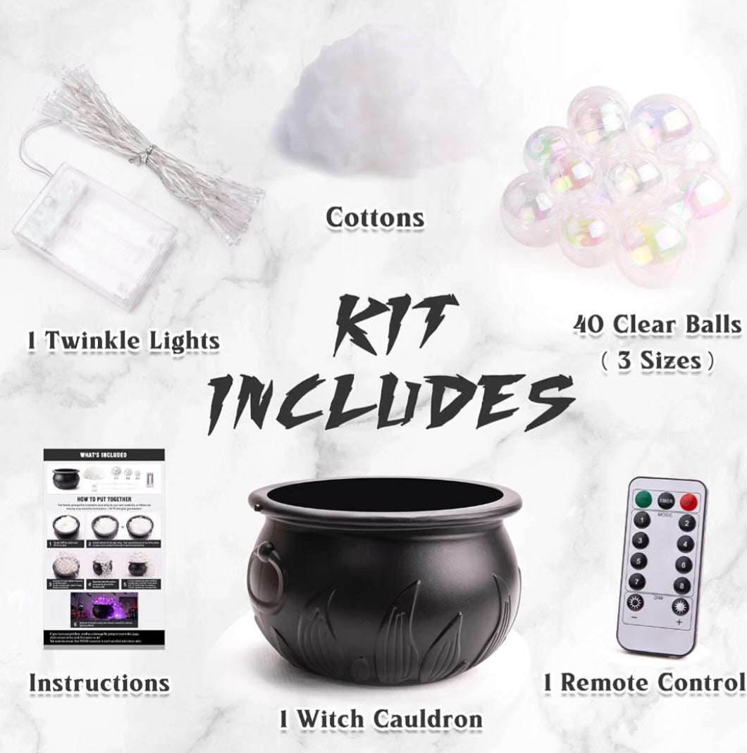 Halloween Decorations Indoor - DIY Bubbling Cauldron Set for Home Decor