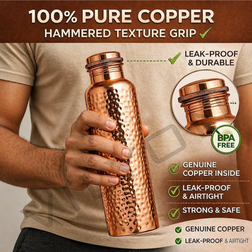 100% Pure Copper Water Bottle 34 oz (1 Liter)