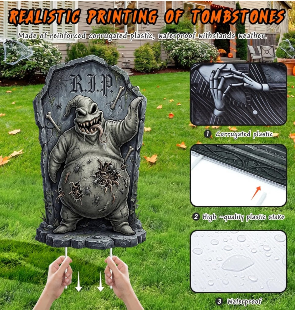 17 Inch Halloween Tombstones Outdoor Yard signs Graveyard Decorations