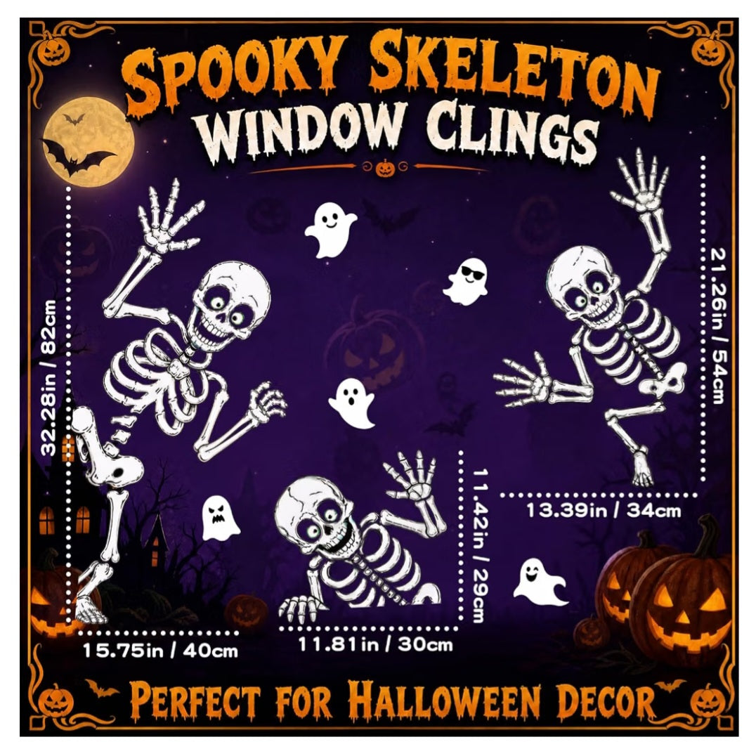 Halloween Window Clings Decor Halloween Decorations Skeleton Ghost Stickers