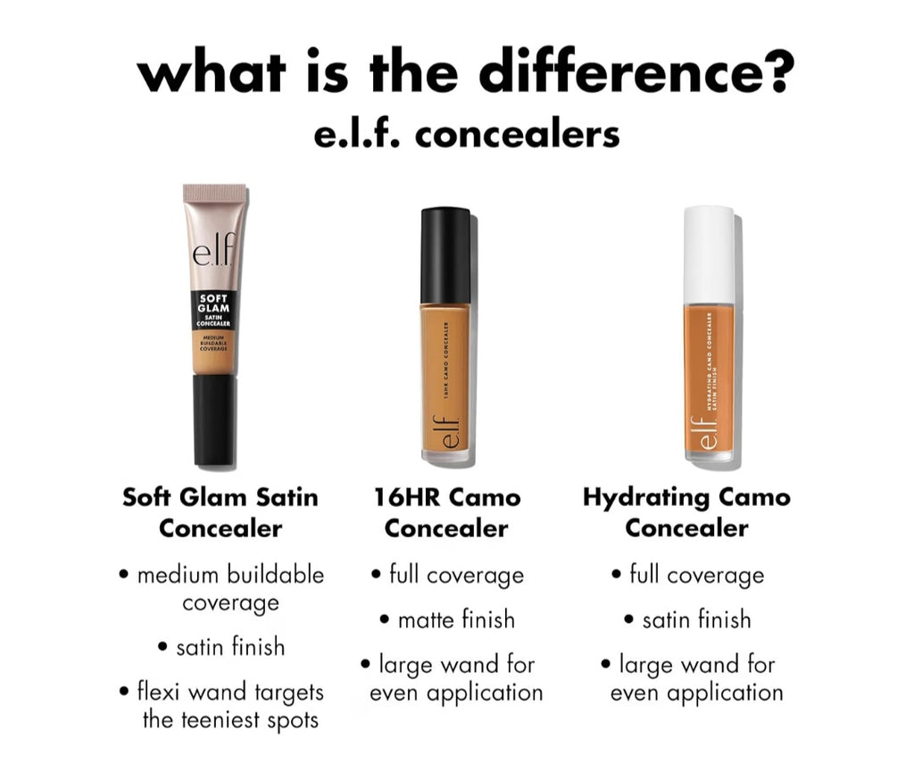 e.l.f. Soft Glam Satin Concealer, Medium Coverage, 13 Fair Neutral