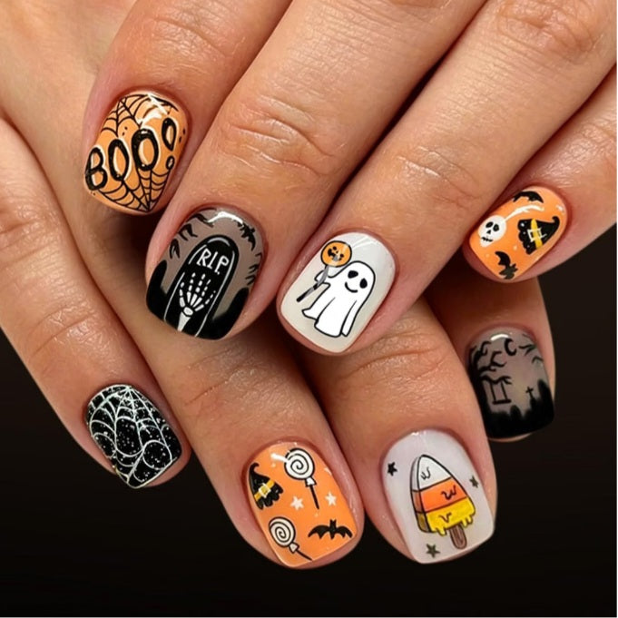 6 Packs (144 Pcs) Halloween Press on Nails