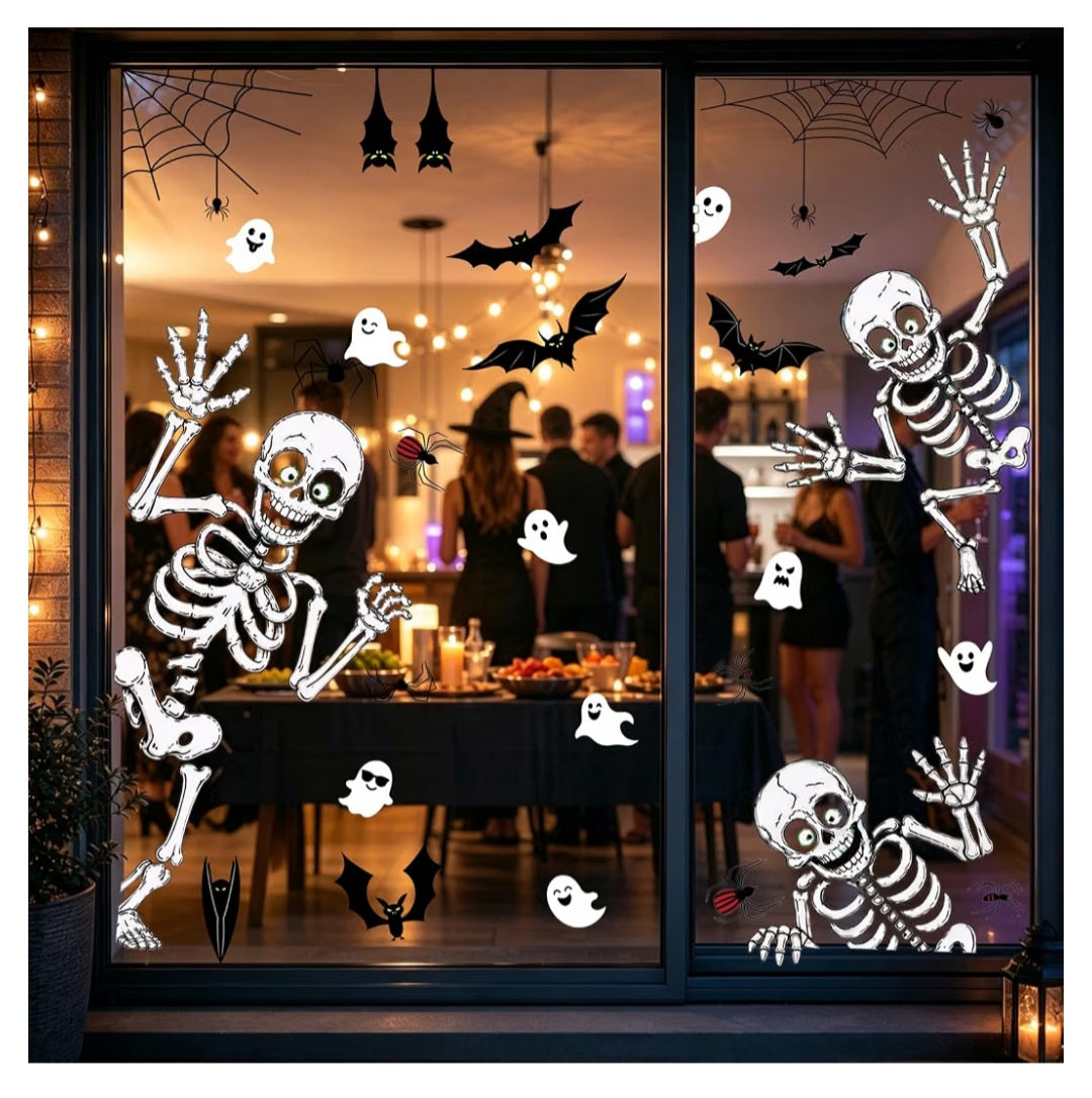 Halloween Window Clings Decor Halloween Decorations Skeleton Ghost Stickers