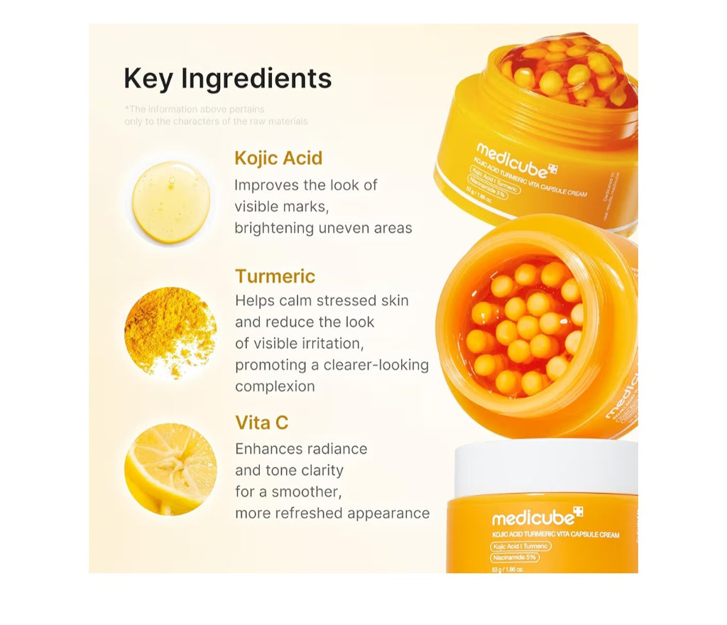 medicube Capsule Cream with Kojic Acid & Turmeric for Uneven Skin Tone