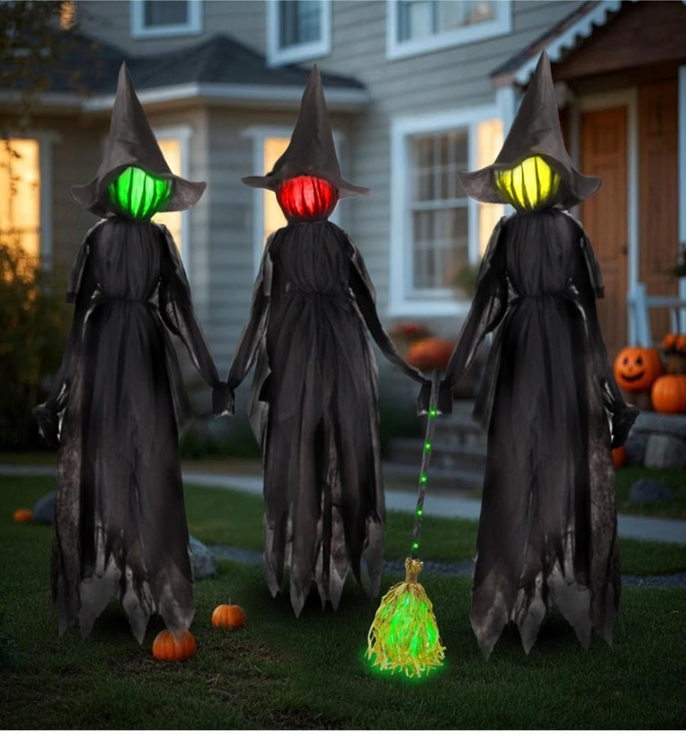 DR.DUDU 6 FT Witch Halloween Decorations Outdoor Yard Decor, Set of 3