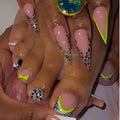 48Pcs Leopard French Tips Press on Nails
