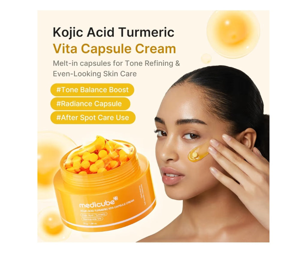 medicube Capsule Cream with Kojic Acid & Turmeric for Uneven Skin Tone
