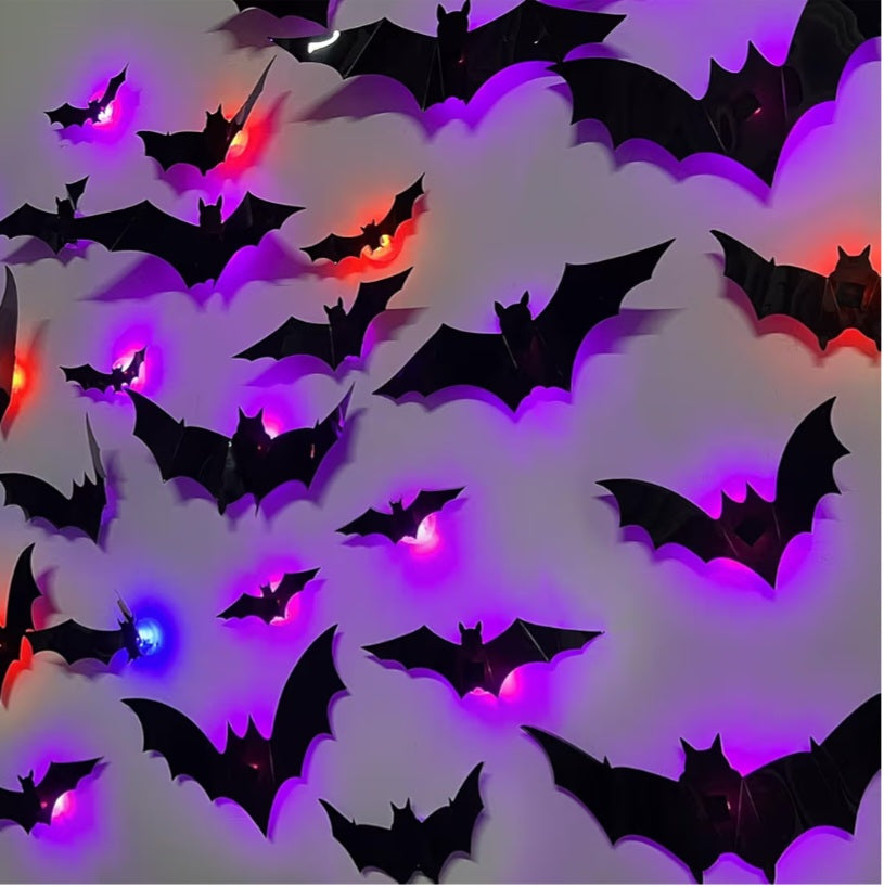 DR.DUDU 36 Pack Halloween Bats Wall Decor Halloween Decorations Indoor