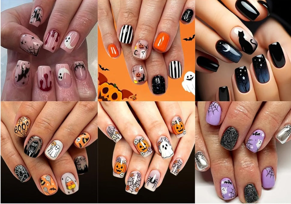 6 Packs (144 Pcs) Halloween Press on Nails