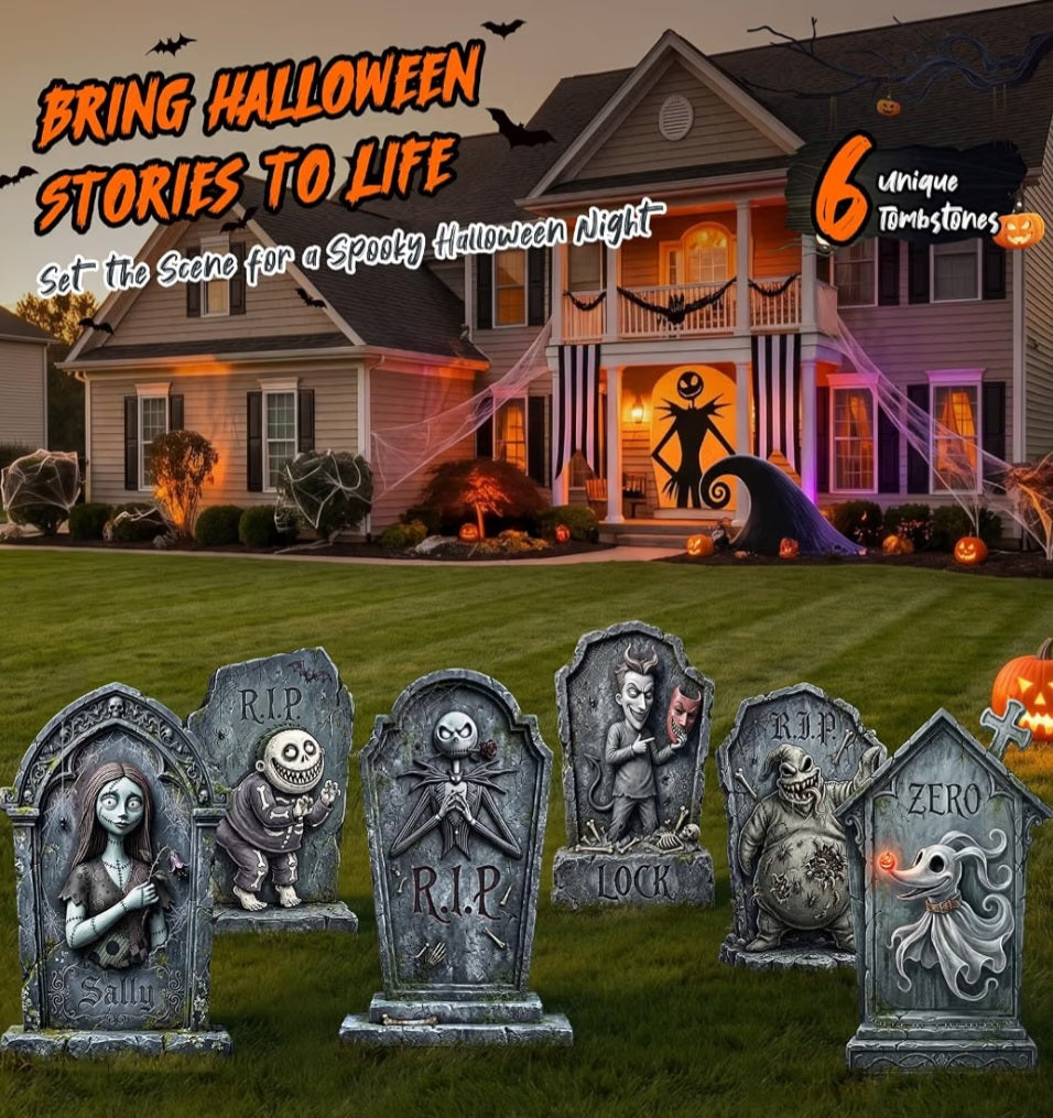 17 Inch Halloween Tombstones Outdoor Yard signs Graveyard Decorations