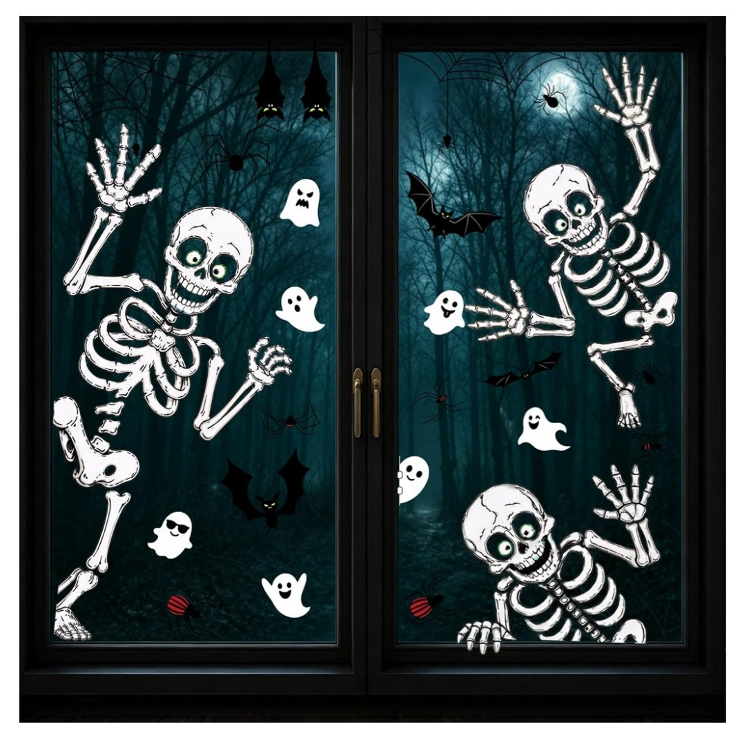 Halloween Window Clings Decor Halloween Decorations Skeleton Ghost Stickers