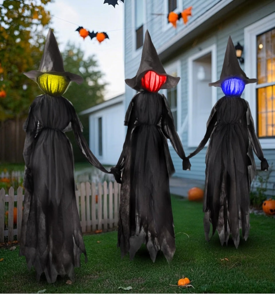 DR.DUDU 6 FT Witch Halloween Decorations Outdoor Yard Decor, Set of 3