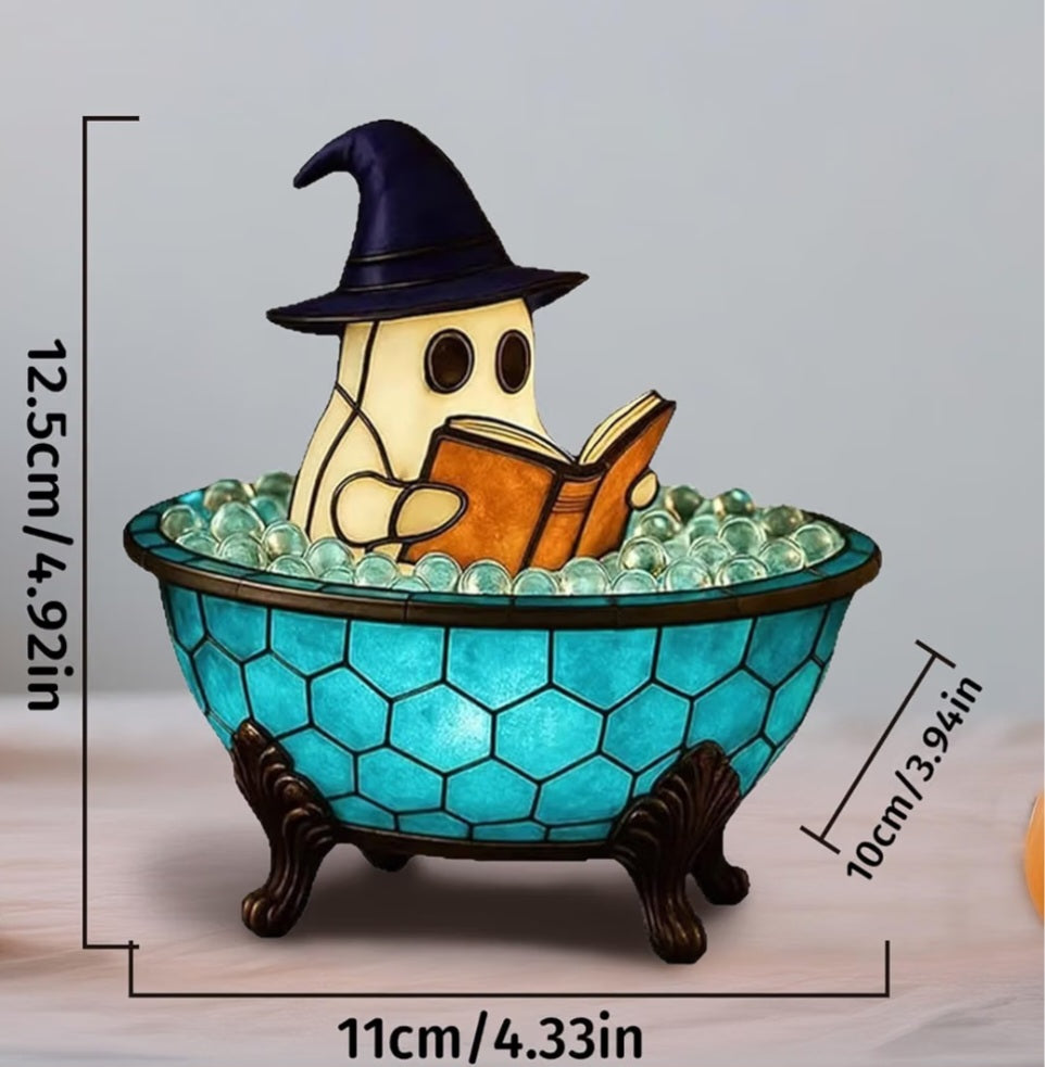 Halloween Ghost Bubble Bath Lamp, for Indoor Readers & Book Lover Desk Home