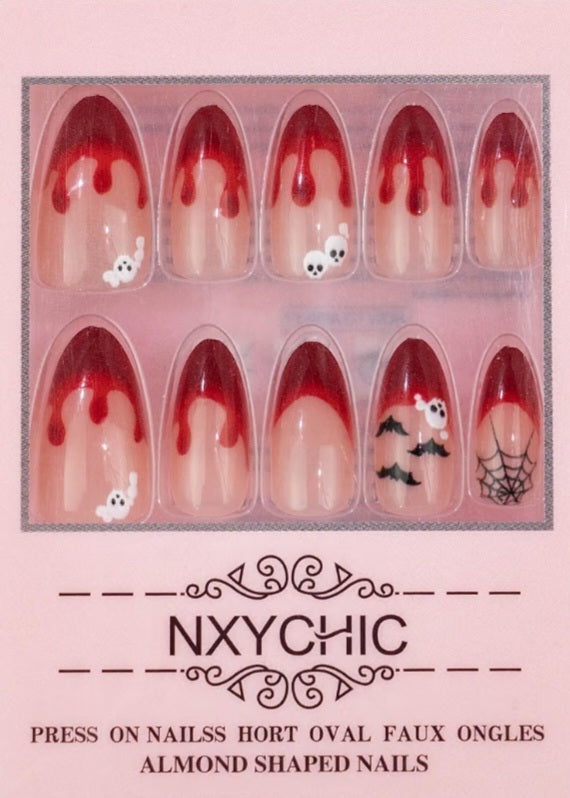 30Pcs Halloween Almond Press on Nails