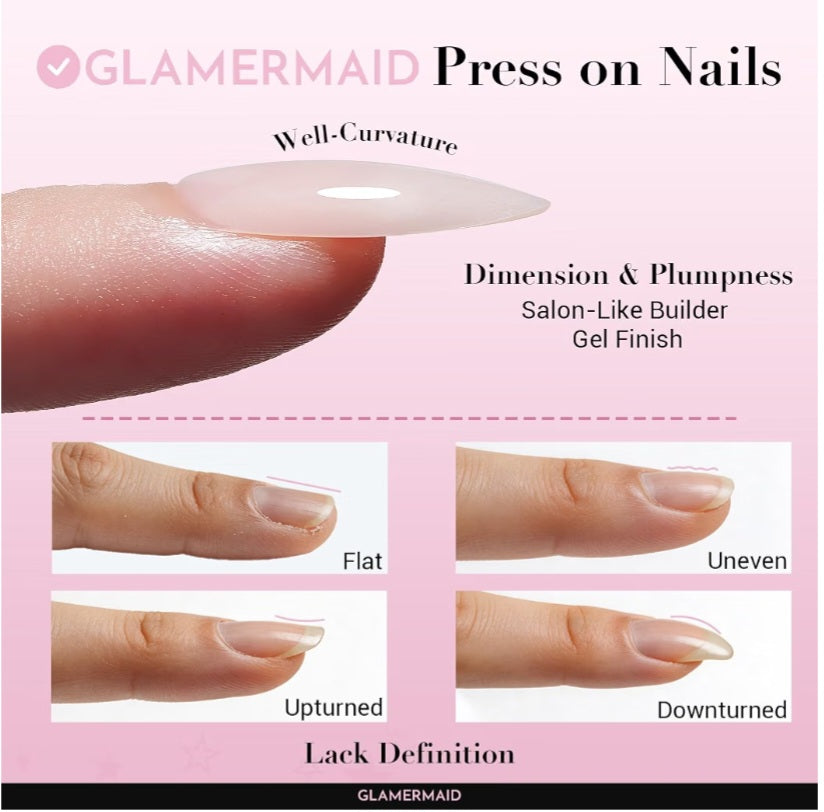 Red Press on Nails Medium Almond, Burgundy Fake Nails Stiletto