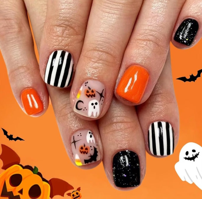 6 Packs (144 Pcs) Halloween Press on Nails