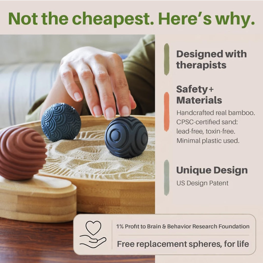 ENSO Zen Garden for Desk, Japanese Bamboo Sand Tray Therapy Kit